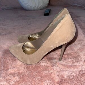 Suede Tan Pump Heels